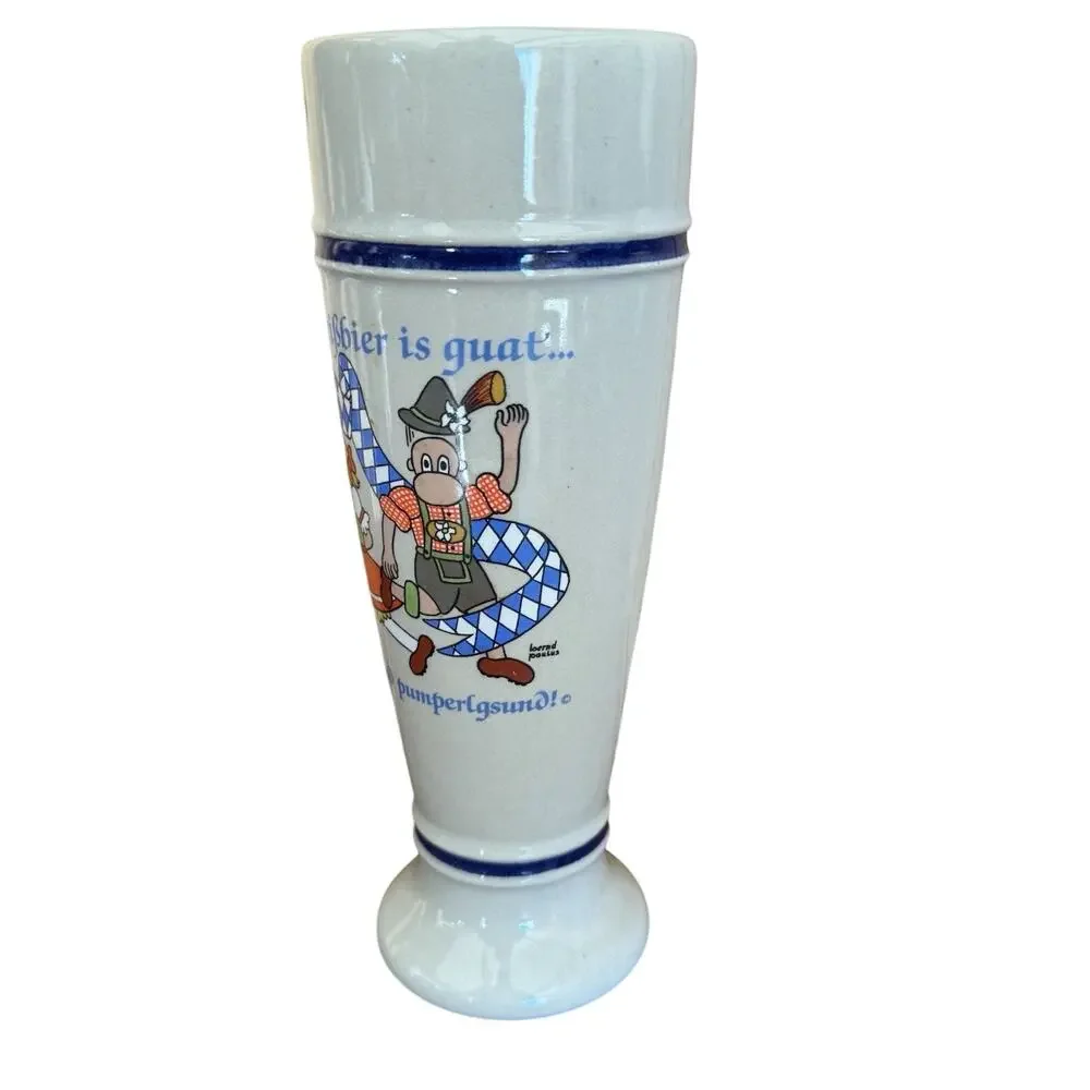 Vintage German Pilsner-Shape .05 L Stoneware Weisbier Stein Domdesign